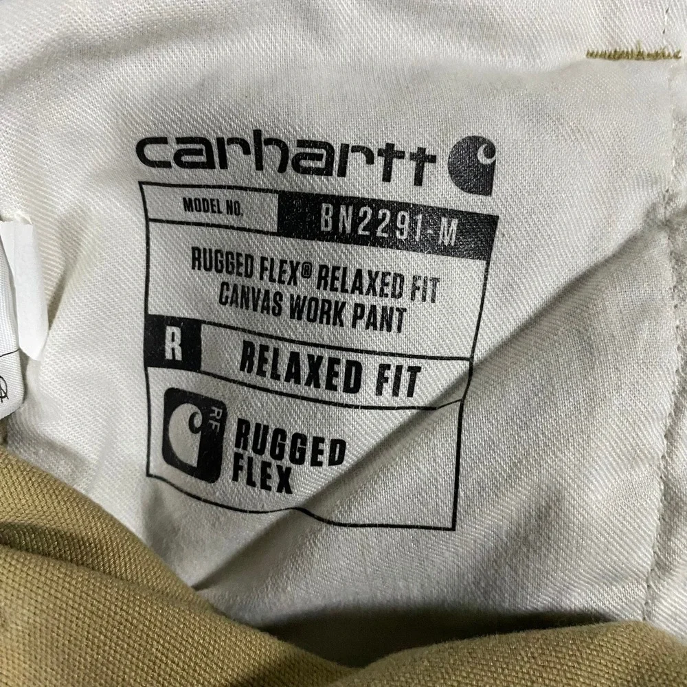 Carhartt Mens Rugged Flex‎ Relaxed Fit Canvas Work Pants Tan BN2291-M 36x34